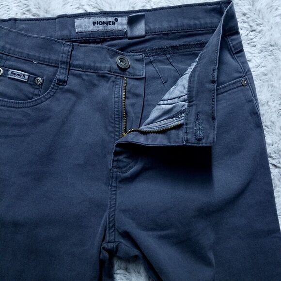 Pionier Pants Mens 32x30 Gray Chino Khakis Straight Flat Front Canvas - Picture 8 of 13